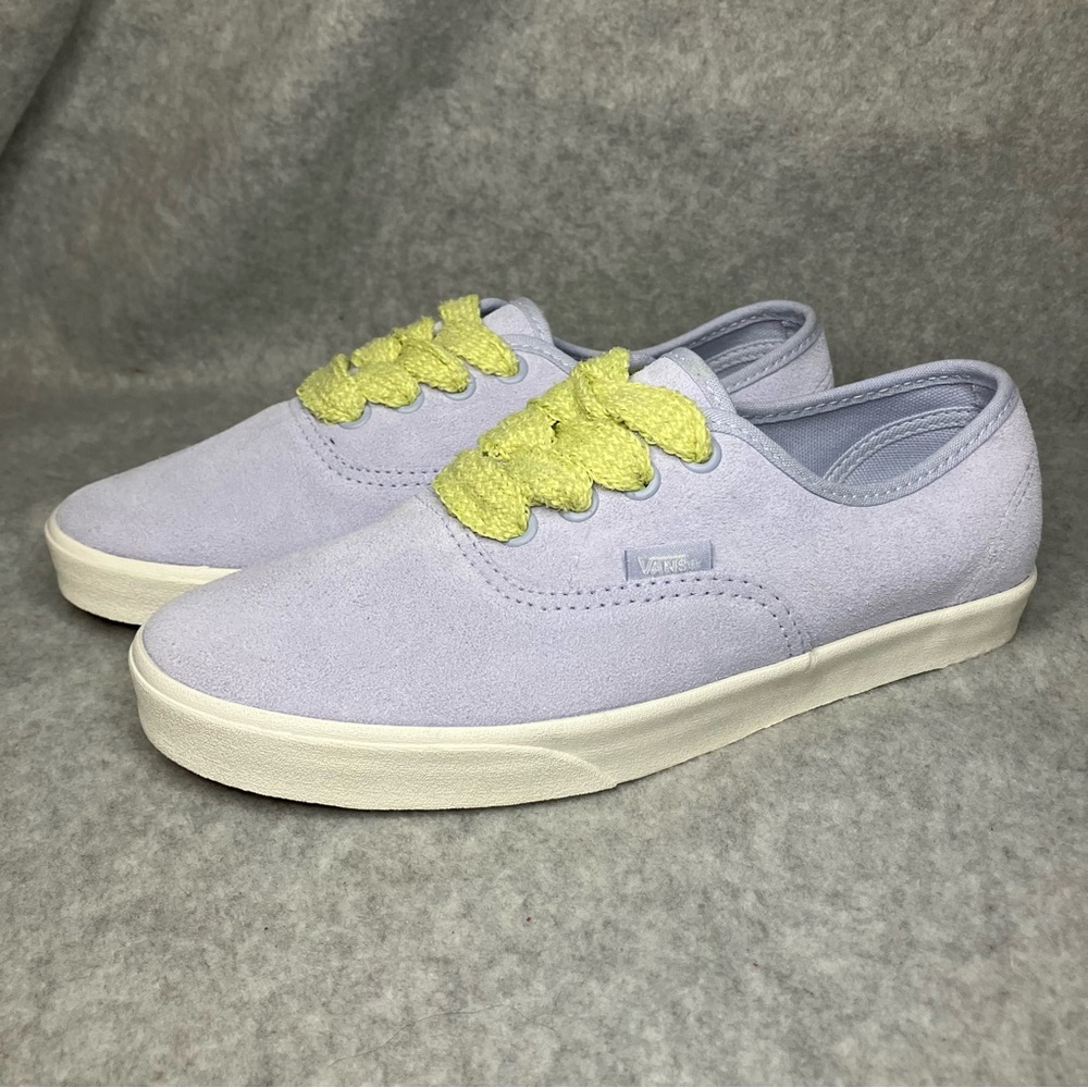 Vans Womens Size 6 Lowpro Canvas Shoes Sneakers Lilac Purple Green Fat Laces